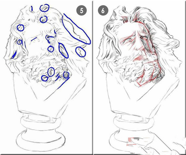 超詳細(xì)的馬賽素描石膏頭像步驟